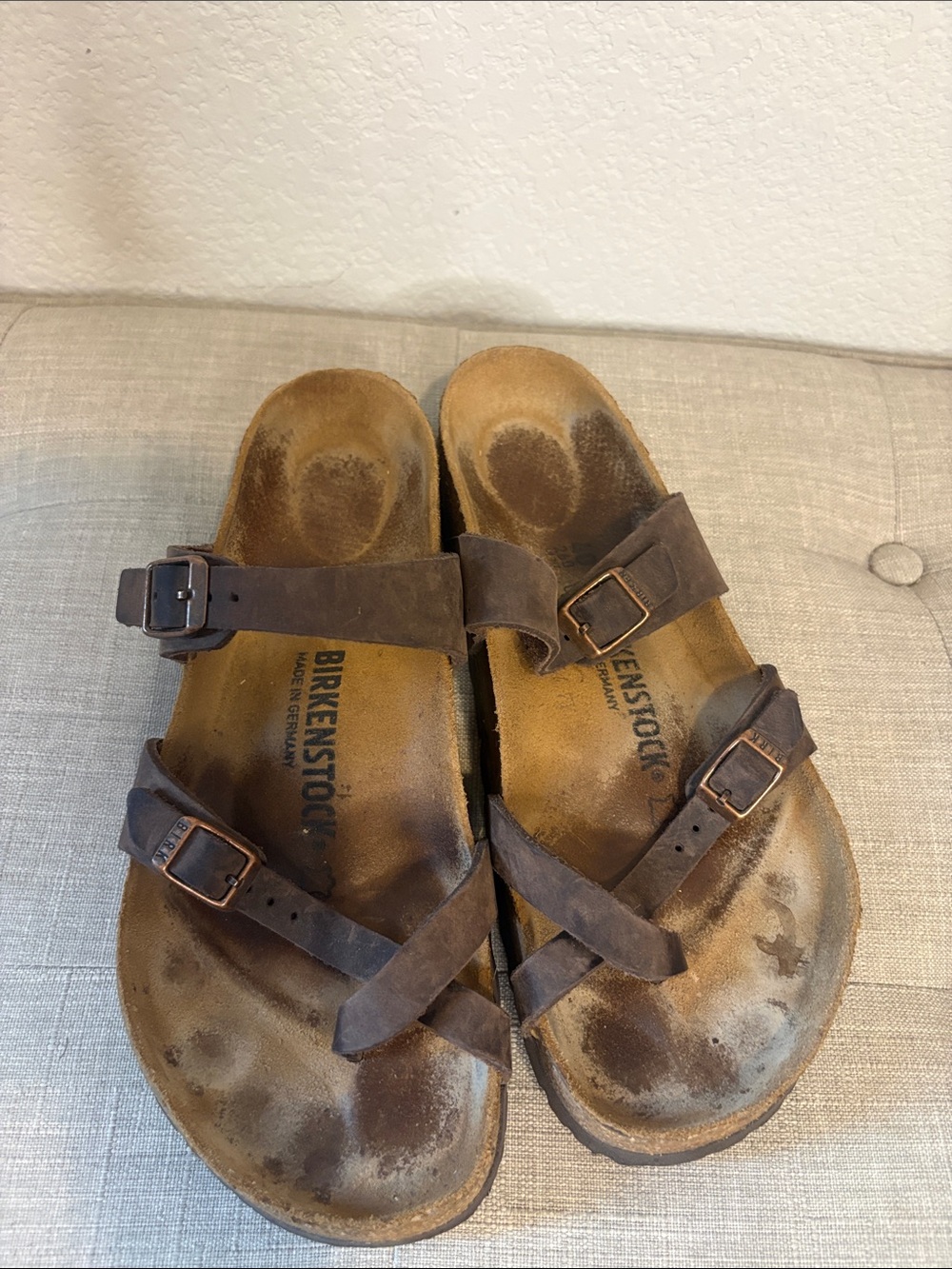 Birkenstock Dark Brown Suede Crisscross Strap Sandals size 40